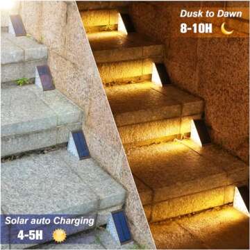 VOLISUN Solar Step Lights Outdoor Waterproof, LED Outdoor Stair Lights, Solar Step Light for Outside...
