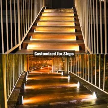 VOLISUN Solar Step Lights Outdoor Waterproof, LED Outdoor Stair Lights, Solar Step Light for Outside, Solar Deck Lights Outdoor Decor for Stair,Front Porch and Patio(Brown,12 Pack)