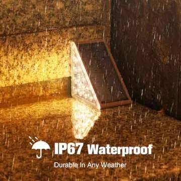 VOLISUN Solar Step Lights Outdoor Waterproof, LED Outdoor Stair Lights, Solar Step Light for Outside, Solar Deck Lights Outdoor Decor for Stair,Front Porch and Patio(Brown,12 Pack)