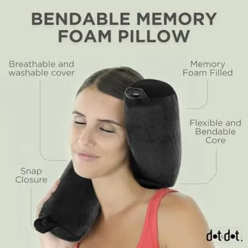 Dot&Dot Memory Foam Travel Pillow for Neck and Lumbar Support