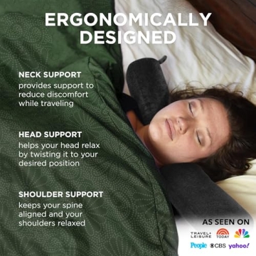 Dot&Dot Memory Foam Travel Pillow for Neck and Lumbar Support