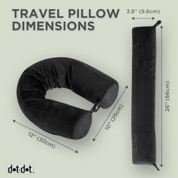 Dot&Dot Memory Foam Travel Pillow for Neck and Lumbar Support