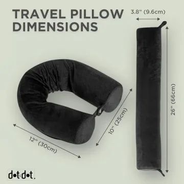 Dot&Dot Memory Foam Travel Pillow for Neck and Lumbar Support
