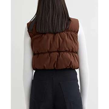 SySea Women's Crop Puffer Vest Winter Zip Up Lightweight Sleeveless Warm Outerwear Padded Coat
