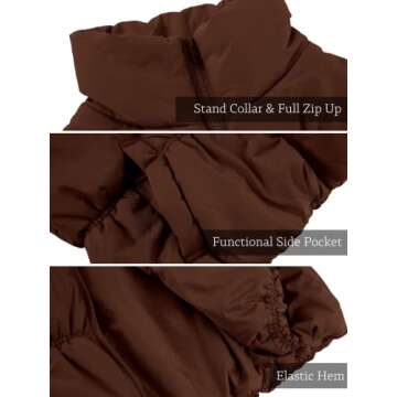 SySea Women's Crop Puffer Vest Winter Zip Up Lightweight Sleeveless Warm Outerwear Padded Coat