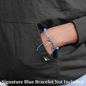 4Ocean Logo Hoodie Pullover Midweight Sweatshirt Tagless Certified Organic Cotton Unisex Adult Black M