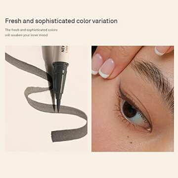HINCE Ambience Color Matte Liquid Pen Eyeliner 0.6g (IDEATION) - White Color, Waterproof Smudge-Proof, Slim to Bold Eye Makeup with Flexible Felt Tip, Quick Drying Formula