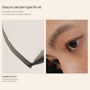 HINCE Ambience Color Matte Liquid Pen Eyeliner 0.6g (IDEATION) - White Color, Waterproof Smudge-Proof, Slim to Bold Eye Makeup with Flexible Felt Tip, Quick Drying Formula