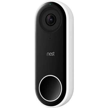 Google Nest Doorbell (Wired) - Formerly Nest Hello - Video Doorbell with 24/7 Streaming - Smart Doorbell Camera for Home with HDR Video, HD Talk and Listen, Night Vision, and Person Alerts