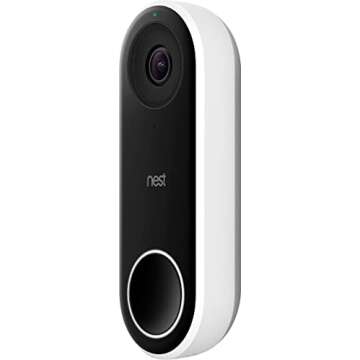 Google Nest Doorbell (Wired) - Formerly Nest Hello - Video Doorbell with 24/7 Streaming - Smart Doorbell Camera for Home with HDR Video, HD Talk and Listen, Night Vision, and Person Alerts