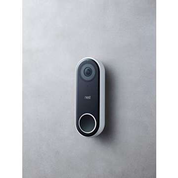 Google Nest Doorbell (Wired) - Formerly Nest Hello - Video Doorbell with 24/7 Streaming - Smart Doorbell Camera for Home with HDR Video, HD Talk and Listen, Night Vision, and Person Alerts