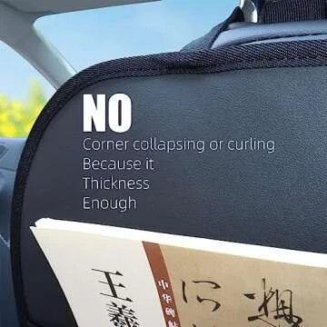 pefirst Kick Mat Back Seat Protector Waterproof Leather Car Seat Back Organizers Cover with 3 Storage Pockets for Kids Pets SUV Sedan Minivan Truck Car Travel Accessories (Black 2-Pack)