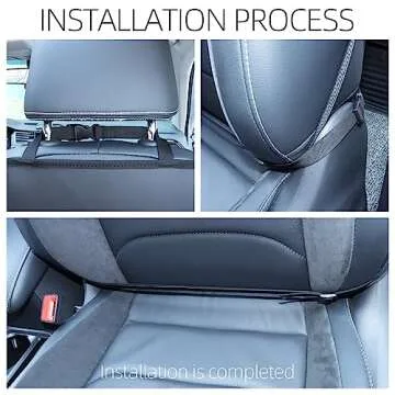 pefirst Kick Mat Back Seat Protector Waterproof Leather Car Seat Back Organizers Cover with 3 Storage Pockets for Kids Pets SUV Sedan Minivan Truck Car Travel Accessories (Black 2-Pack)