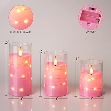 Homemory Flameless Candles with Remote Control Set of 3