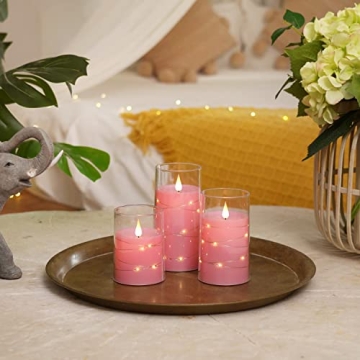 Homemory Flameless Candles with Remote Control Set of 3