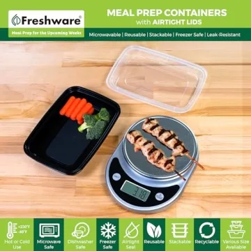 Freshware Meal Prep Containers 150 Pack BPA Free Food Storage