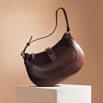 Vintage Vegan Leather Shoulder Bag (Red)