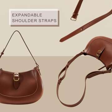 Vintage Vegan Leather Shoulder Bag (Red)