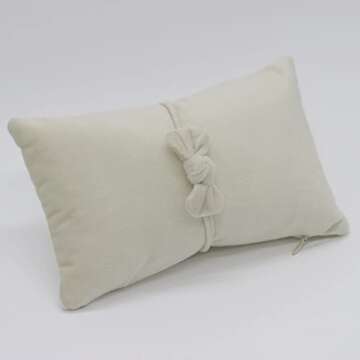 Zeroest Beige Velvet Posing Pillow & Headband for Newborn Photography Props
