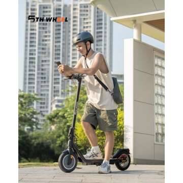 5TH WHEEL V20 Pro Electric Scooter with Turn Signals - 350W Motor &18 Mph, APP Support, 10" Tires, Dual Braking System and Cruise Control, Folding Commuter Electric Scooter for Adults and Teens