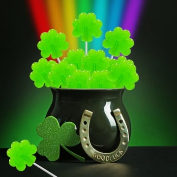 St. Patrick's Day Green Shamrock Lollipops, 50-Pack