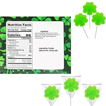 St. Patrick's Day Green Shamrock Lollipops, 50-Pack