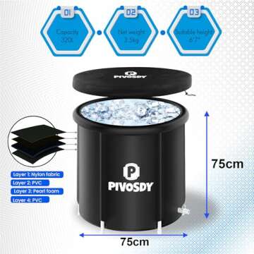 SeaBorn Ice Bath XL Portable Cold Plunge Tub Inflatable Free Standing Hot Tub for Adults Bañera Portatil Gift for Father Mother Son