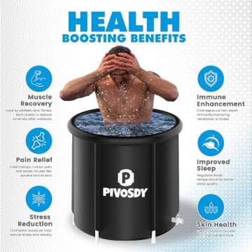 SeaBorn Ice Bath XL Portable Cold Plunge Tub Inflatable Free Standing Hot Tub for Adults Bañera Portatil Gift for Father Mother Son