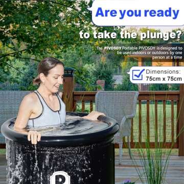 SeaBorn Ice Bath XL Portable Cold Plunge Tub Inflatable Free Standing Hot Tub for Adults Bañera Portatil Gift for Father Mother Son