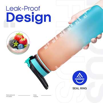 Fidus 32oz Motivational Water Bottle - Track Your Hydration