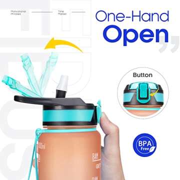 Fidus 32oz Motivational Water Bottle - Track Your Hydration