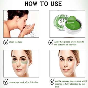 POSTA Collagen Eye Mask, 60 PCS Under Eye Treatment Gels Eye Patches, With Anti-Aging Hyaluronic Acid For Moisturizing & Reducing Dark Circles Puffiness Wrinkles Fine Lines