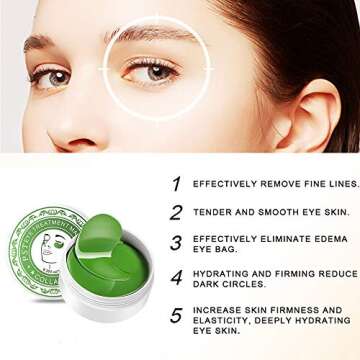 POSTA Collagen Eye Mask, 60 PCS Under Eye Treatment Gels Eye Patches, With Anti-Aging Hyaluronic Acid For Moisturizing & Reducing Dark Circles Puffiness Wrinkles Fine Lines