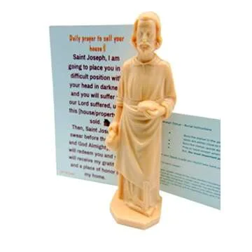 St Joseph Home Seller Kit with Magnetic Holy Card for Fridge Daily Novena Prayer Magnet with Saint Statue and Instructions