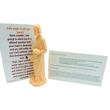 St Joseph Home Seller Kit with Magnetic Holy Card for Fridge Daily Novena Prayer Magnet with Saint Statue and Instructions
