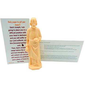 St Joseph Home Seller Kit with Magnetic Holy Card for Fridge Daily Novena Prayer Magnet with Saint Statue and Instructions