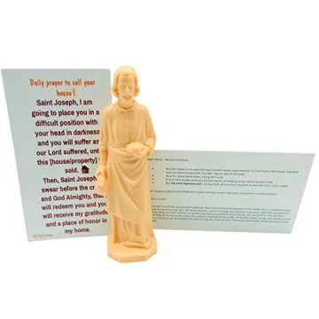 St Joseph Home Seller Kit with Magnetic Holy Card for Fridge Daily Novena Prayer Magnet with Saint Statue and Instructions