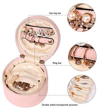 Angelina's Palace Round Jewelry Organizer Case for Travel