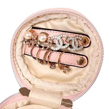 Angelina's Palace Round Jewelry Organizer Case for Travel