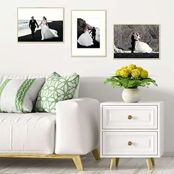 Frametory Gold Aluminum Frame 12x16 for Art Prints