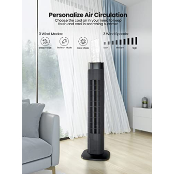 Uthfy Tower Fan with Remote Control | Bladeless Cooling Solution