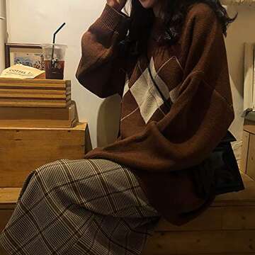 Stylish 8888 ksowam Women's Oversized Knit Sweater