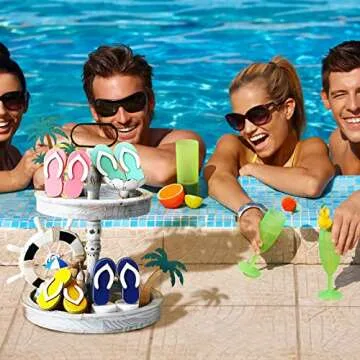 Colorful Summer Hawaii Tiered Tray Decor for Homes