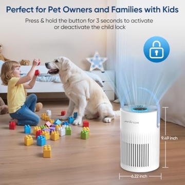 HEPA Air Purifier for Home with Aromatherapy and Night Light