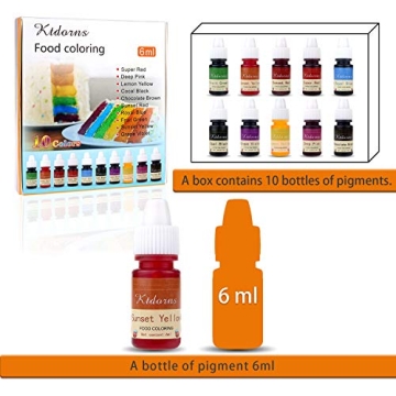 Vibrant 10 Color Food Coloring Kit for Baking and Decorating
