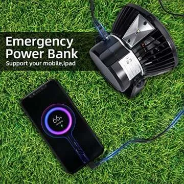 Camping Fan Light Combo - 5000mAh Rechargeable 4 Speeds