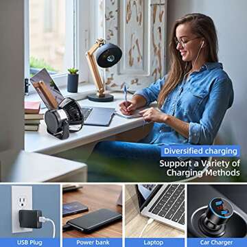 Camping Fan Light Combo - 5000mAh Rechargeable 4 Speeds