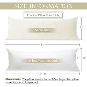StangH Velvet Kids Body Pillow Cover with Zipper, Super Soft Touch Body Pillowcase for Babies/Pregna...