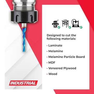 Amana Tool Solid Carbide Spektra Extreme Tool Life Spiral Plunge Router Bit Down-Cut, 46415-K, 1/4 Dia x 1 CH x 1/4 Shank 2-1/2 Inch L