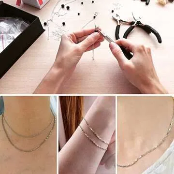 33 Feet Stainless Steel Box Chain Bulk, 2mm 304 Stainless Steel Chains Roll Spool Thin Square Rolo Box Link Chain Bulk for Jewelry Making DIY Craft